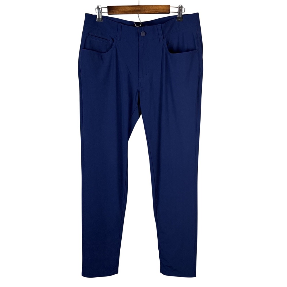 Peter Millar Crown Sport Mens Performance Five-Pocket Pants Size 34x32 Navy Golf